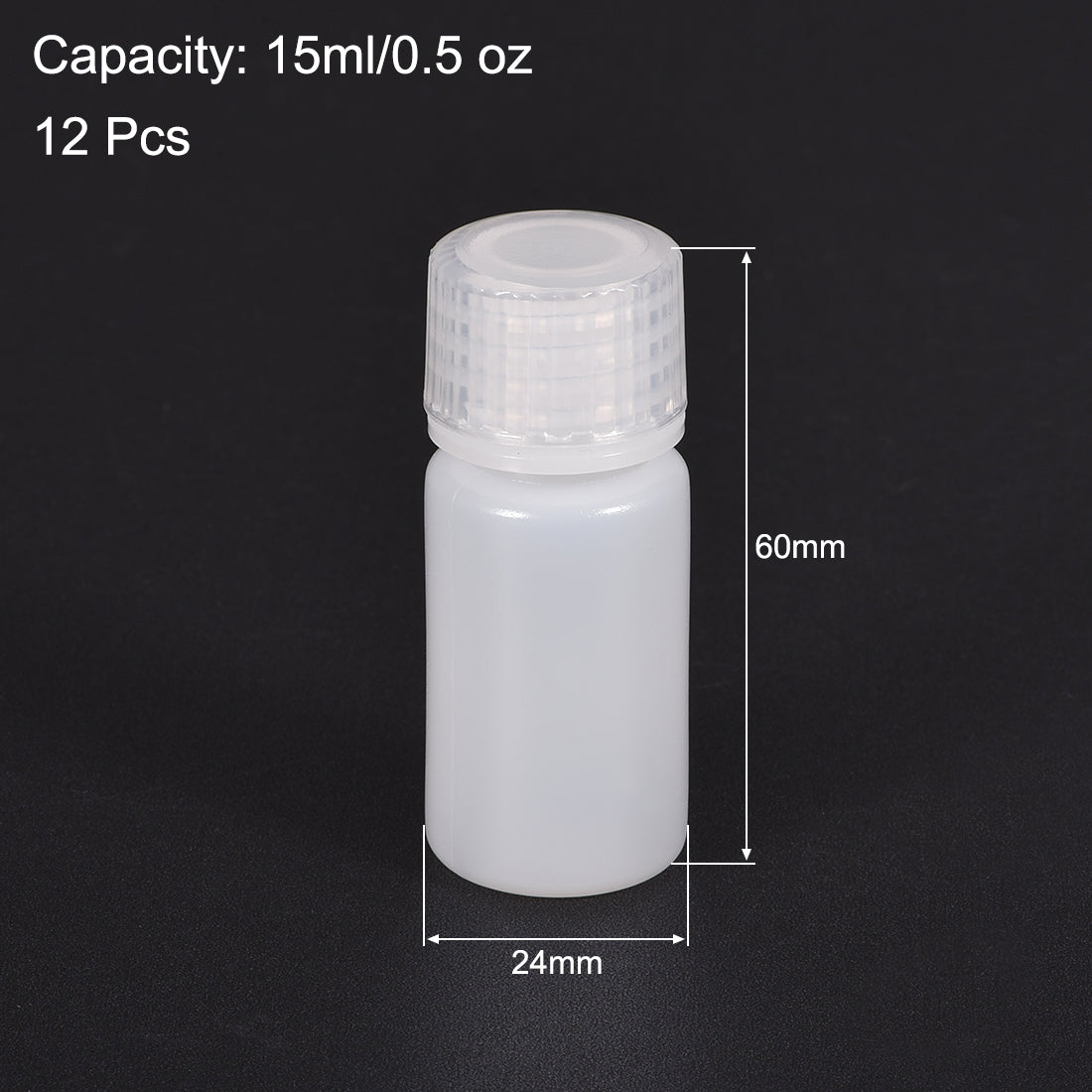 uxcell Uxcell Plastic Lab Chemical Reagent Bottle, 15ml/0.5 oz Small Mouth Sample Sealing Liquid/Solid Storage Bottles, White 12pcs