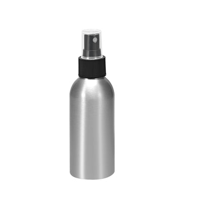 Harfington Uxcell 4oz/120ml Aluminium Spray Bottle with Black Fine Mist Sprayer, Empty Refillable Container Travel Bottle