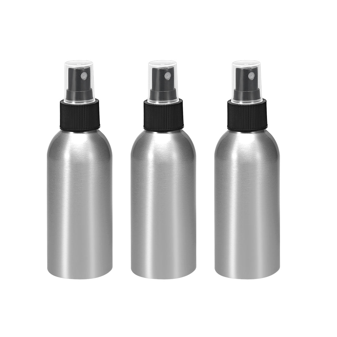 uxcell Uxcell 3pcs 4oz/120ml Aluminium Spray Bottle with Black Fine Mist Sprayer, Empty Refillable Container Travel Bottle