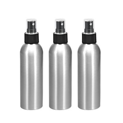 Harfington Uxcell 3pcs 5oz/150ml Aluminium Spray Bottle with Black Fine Mist Sprayer, Empty Refillable Container Travel Bottle