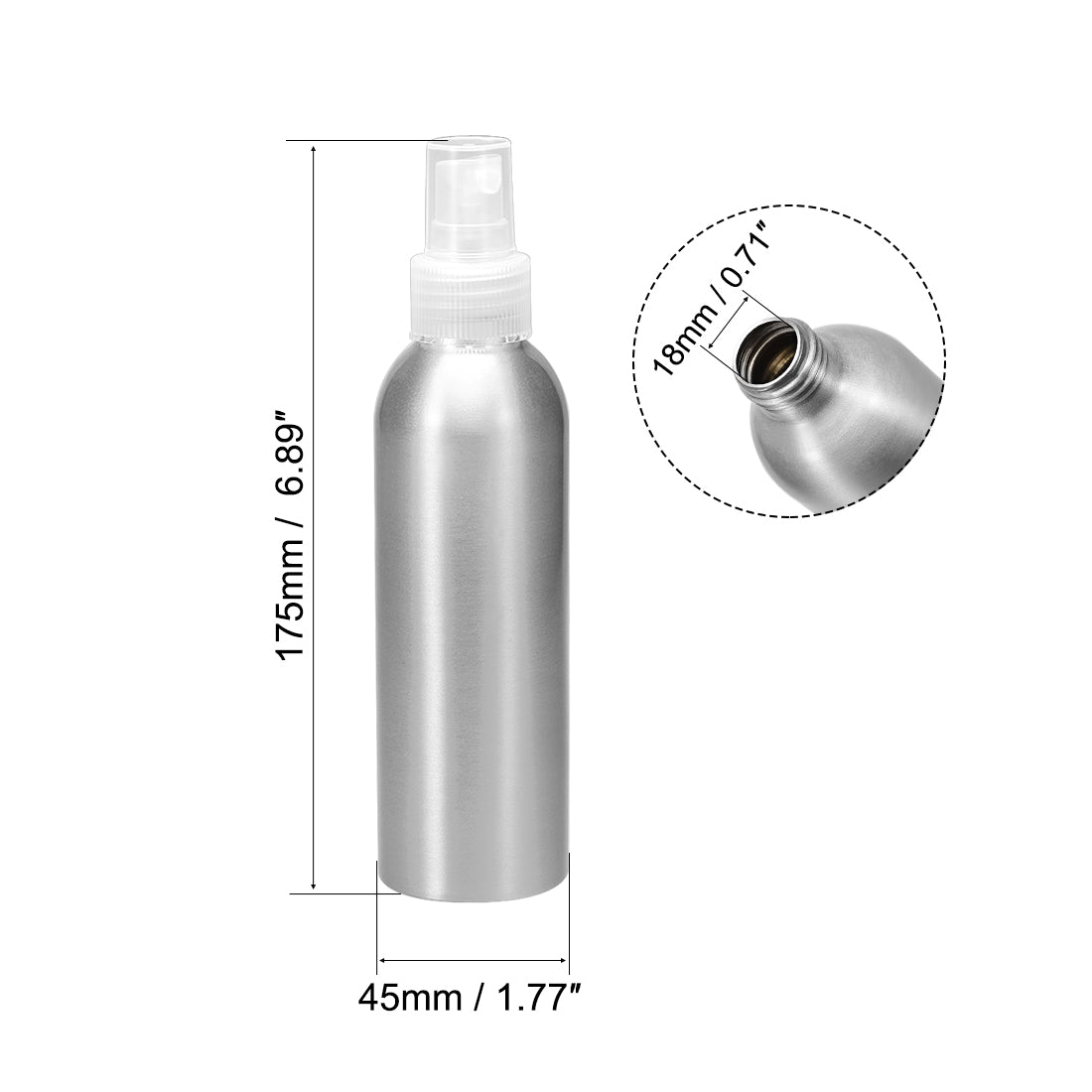 uxcell Uxcell 3pcs 5oz/150ml Aluminium Spray Bottle with Clear Fine Mist Sprayer, Empty Refillable Container Travel Bottle