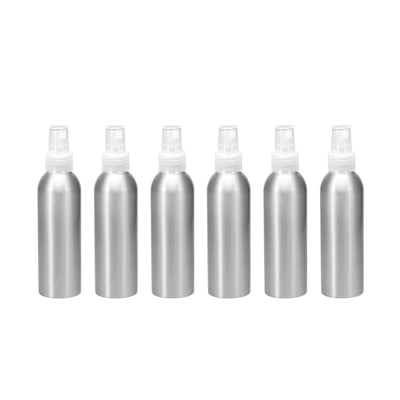 Harfington Uxcell 6pcs 5oz/150ml Aluminium Spray Bottle with Clear Fine Mist Sprayer, Empty Refillable Container Travel Bottle