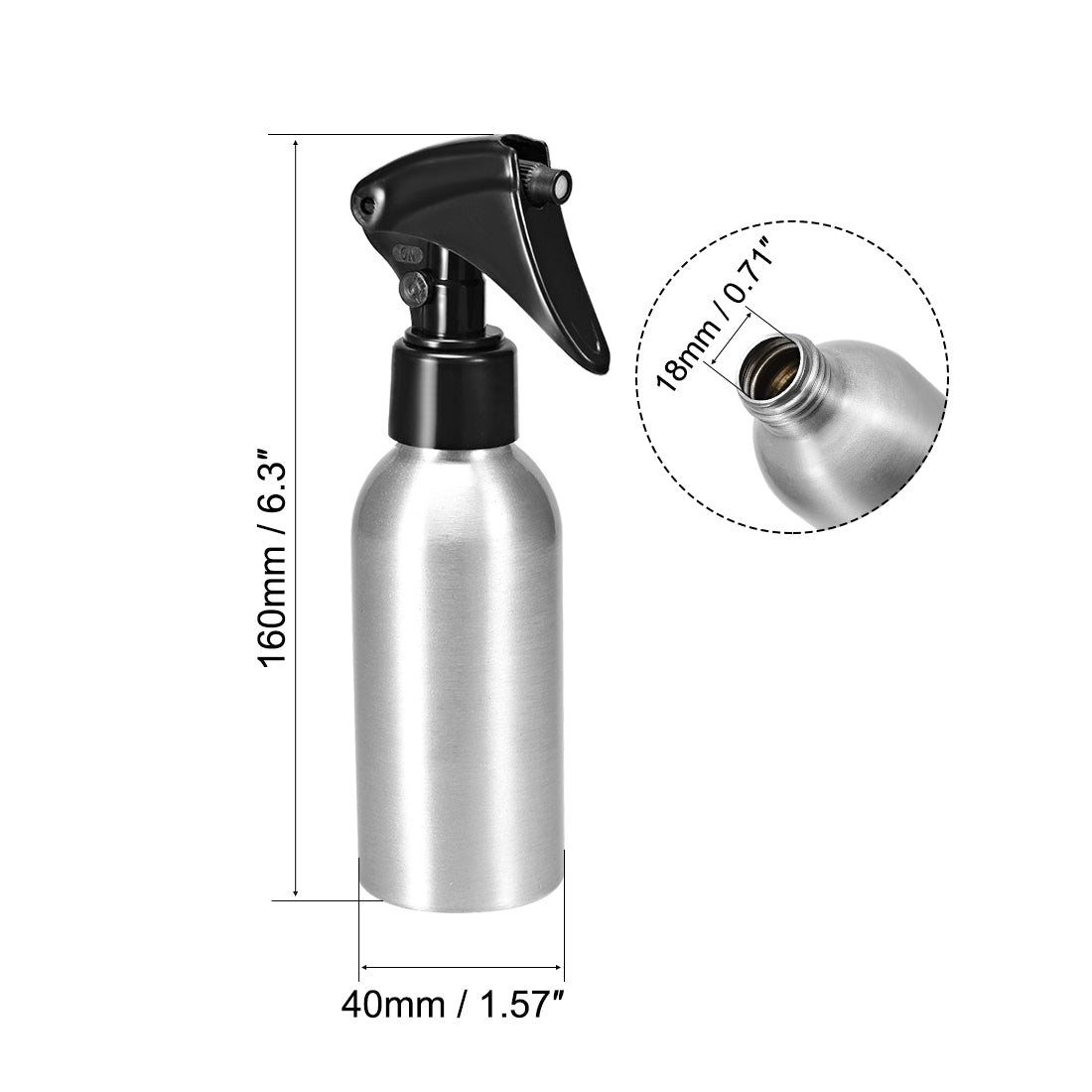 uxcell Uxcell 2pcs 3oz/100ml Aluminium Spray Bottle with Fine Mist Sprayer, Empty Refillable Container Travel Bottle