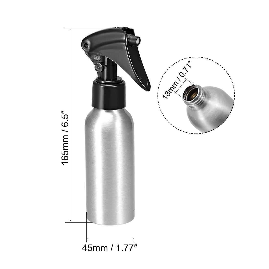 uxcell Uxcell 4oz/120ml Aluminium Spray Bottle with Fine Mist Sprayer, Empty Refillable Container Travel Bottle