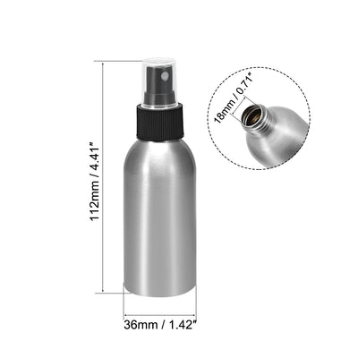 Harfington Uxcell 3pcs 1.7oz/50ml Aluminium Spray Bottle with Black Fine Mist Sprayer, Empty Refillable Container Travel Bottle