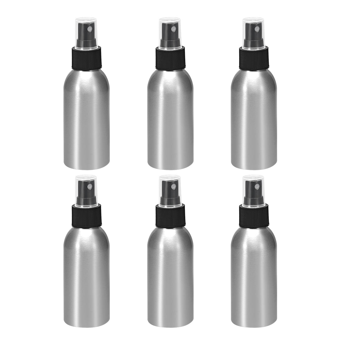 uxcell Uxcell 6pcs 1.7oz/50ml Aluminium Spray Bottle with Black Fine Mist Sprayer, Empty Refillable Container Travel Bottle