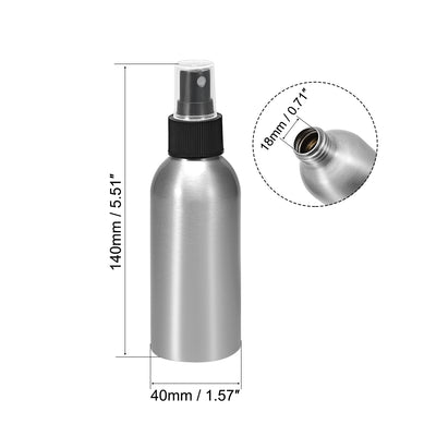 Harfington Uxcell 3oz/100ml Aluminium Spray Bottle with Black Fine Mist Sprayer, Empty Refillable Container Travel Bottle