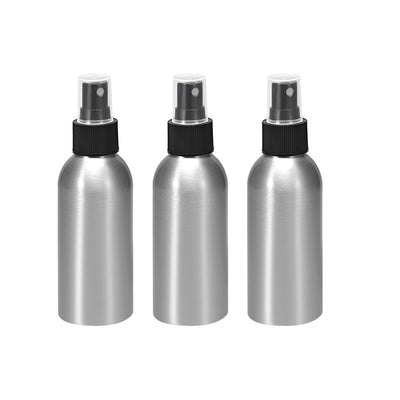 Harfington Uxcell 3pcs 3oz/100ml Aluminium Spray Bottle with Black Fine Mist Sprayer, Empty Refillable Container Travel Bottle