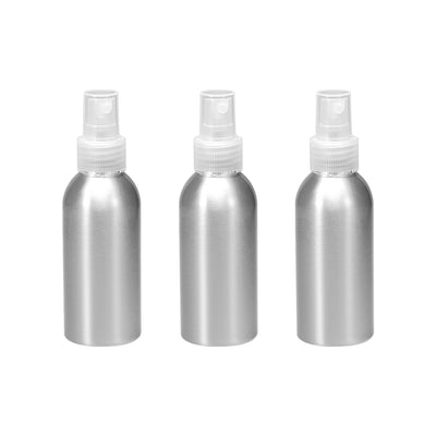 Harfington Uxcell 3pcs 3oz/100ml Aluminium Spray Bottle with Clear Fine Mist Sprayer,Empty Refillable Container Travel Bottle