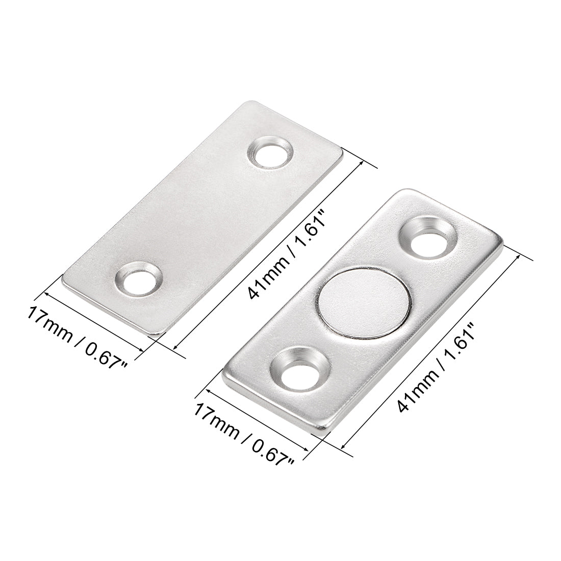 uxcell Uxcell Thin Cabinet Door Magnetic Catch Stainless Steel Magnetic Latch Hardware 2pcs