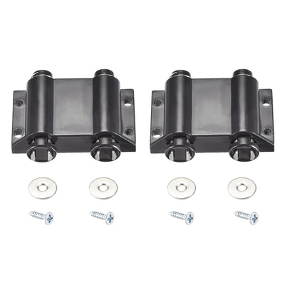 Harfington Uxcell Double Touch Catch Magnetic Press Latch for Cabinet Door Cupboard Black 2pcs