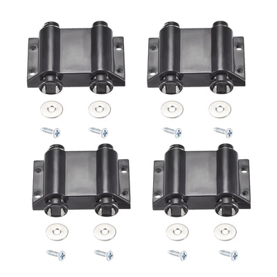 Harfington Uxcell Double Touch Catch Magnetic Press Latch for Cabinet Door Cupboard Black 4pcs