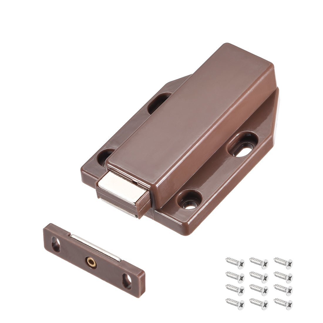 uxcell Uxcell Single Touch Catch Magnetic Latch for Cabinet Door Cupboard Brown 2pcs