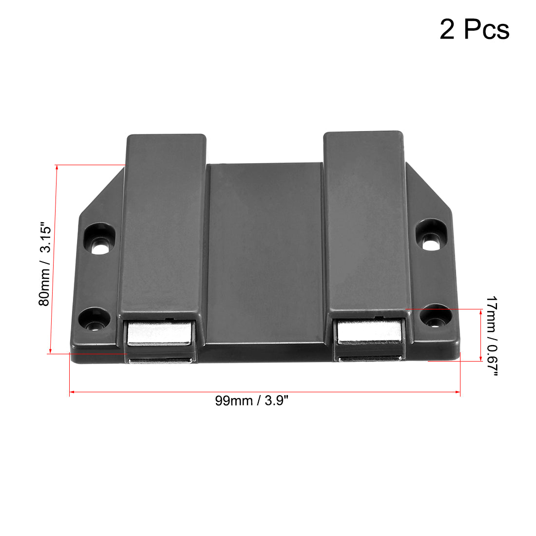 uxcell Uxcell Double Touch Catch Magnetic Latch for Cabinet Door Cupboard Black 2pcs