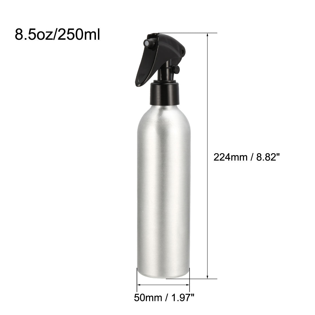 uxcell Uxcell 8.5oz/250ml Aluminium Spray Bottle with Fine Mist Sprayer, Empty Refillable Container Travel Bottle