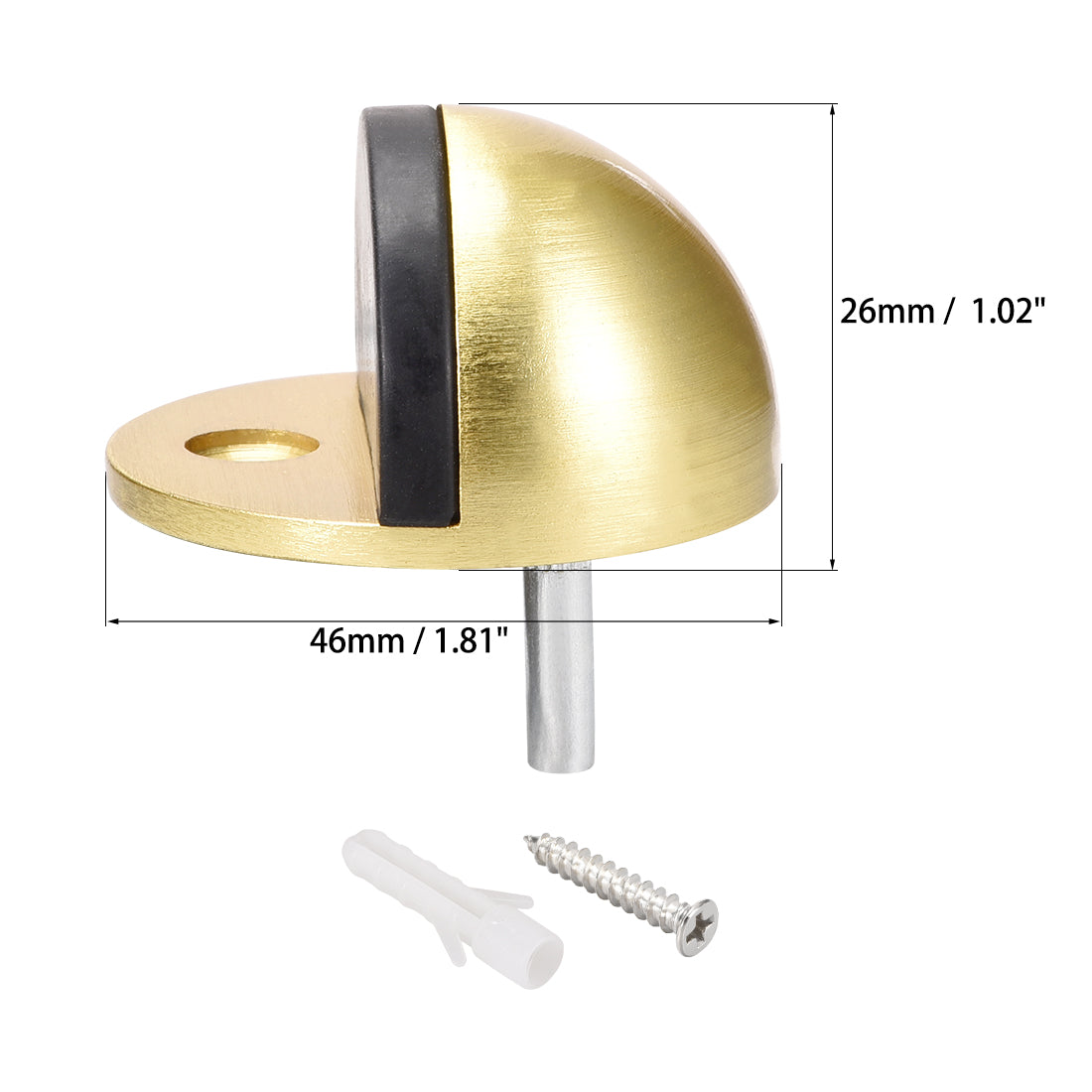 uxcell Uxcell Door Stopper, Zinc Alloy Brushed Door Stop, Door Holder Wall Protector for Hotel Home Office, Gold Tone