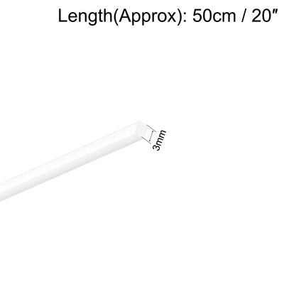 Harfington Uxcell 3mm×3mm×20" ABS Plastic Square Bars Rod for Architectural Model Making DIY White