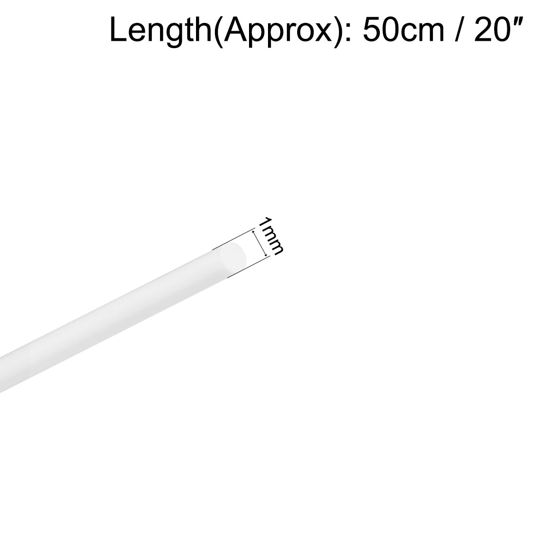 uxcell Uxcell 1mm× 20" ABS Plastic Round Bar Rod for Architectural Model Making DIY White 6pcs