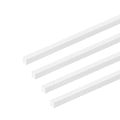 Harfington Uxcell 4mm × 4mm × 20" ABS Plastic Square Bar Rod for Architectural Model Making 4 pcs