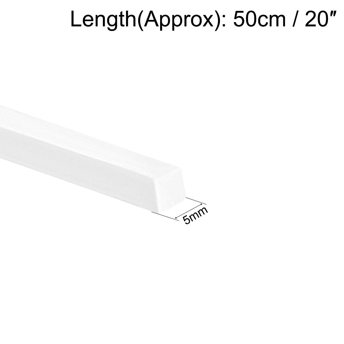 uxcell Uxcell 5mm × 5mm × 20" ABS Plastic Square Bar Rod for Architectural Model Making DIY