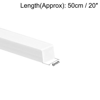 Harfington Uxcell 6mm × 6mm × 20" ABS Plastic Square Bar Rod for Architectural Model Making 2pcs