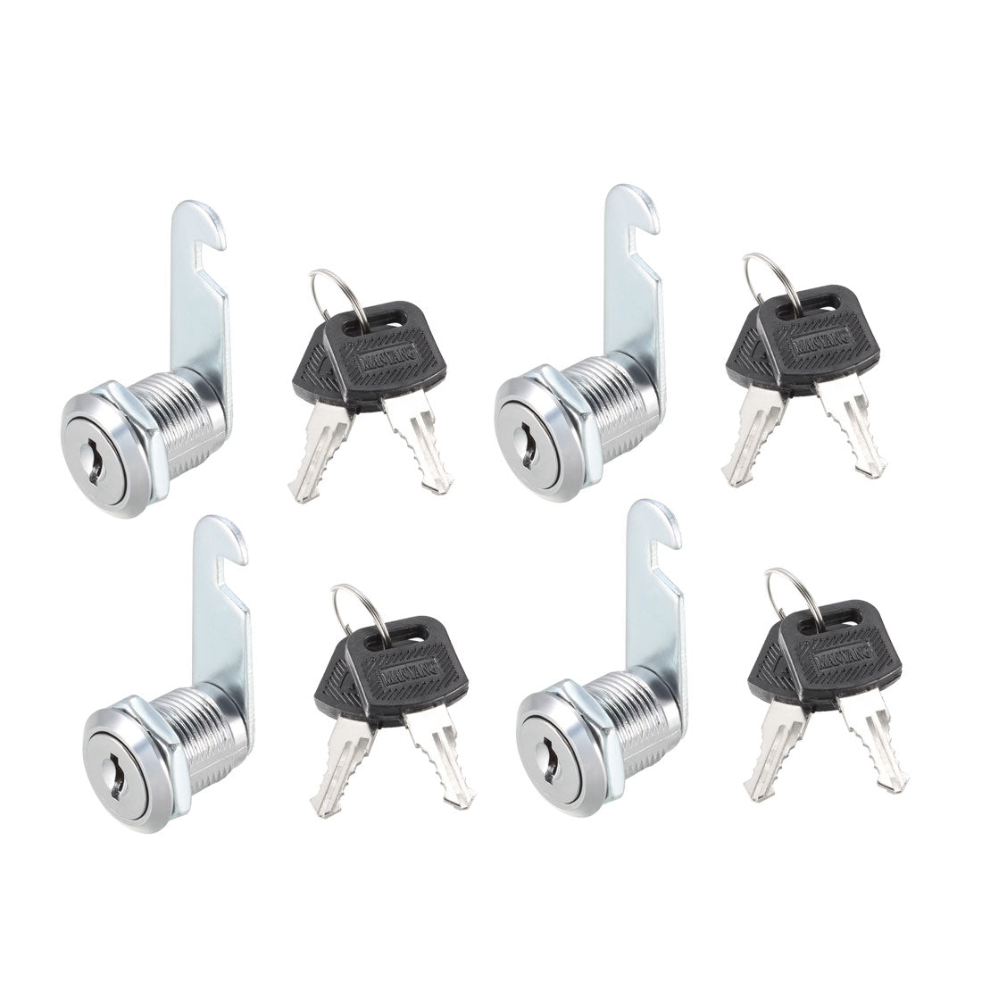 uxcell Uxcell Cam Lock 20mm Cylinder Length Fit Up to 1/2-inch Thick Panel Keyed Alike 4Pcs