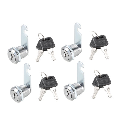 Harfington Uxcell Cam Lock 20mm Cylinder Length Fit Up to 1/2-inch Thick Panel Keyed Alike 4Pcs