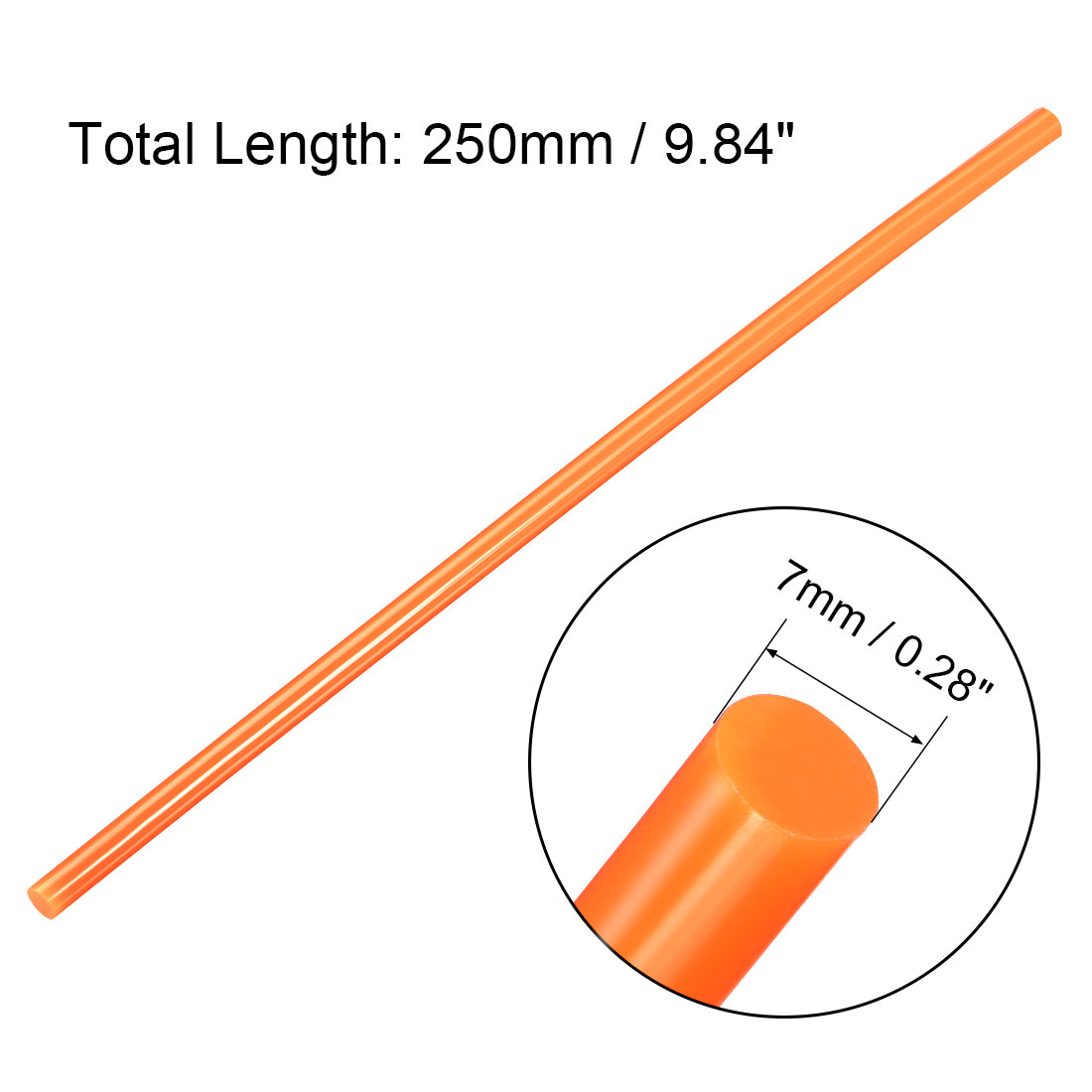 uxcell Uxcell Hot Melt Glue Gun Sticks, 250mm Long x 7mm Diameter,for Most Glue Guns, Perfect for DIY Craft Projects and Sealing,Orange,10pcs