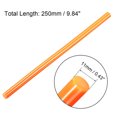 Harfington Uxcell Hot Melt Glue Gun Sticks, 250mm Long x 11mm Diameter,for Most Glue Guns, Perfect for DIY Craft Projects and Sealing,Orange,10pcs