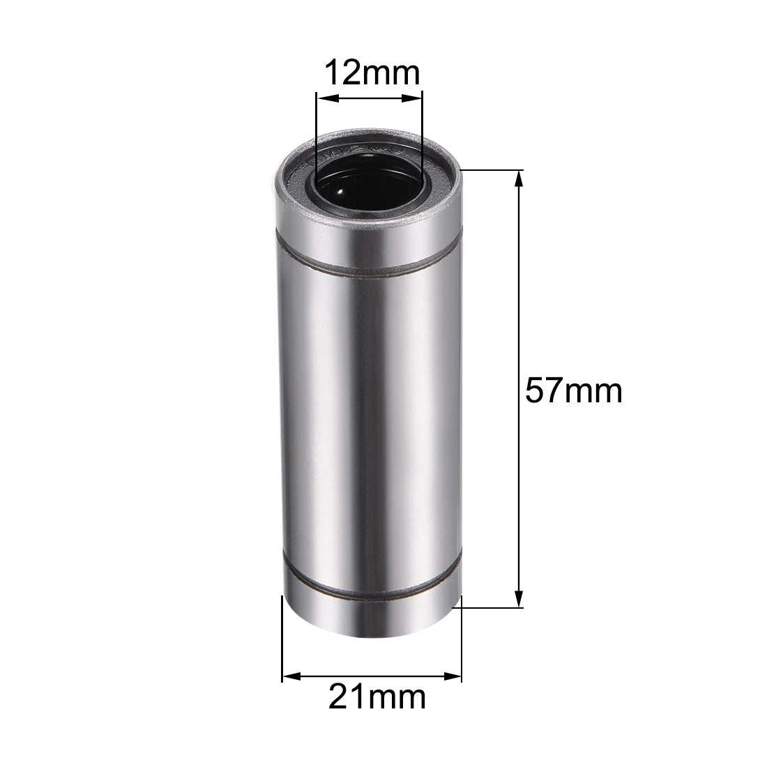 uxcell Uxcell Linearkugellager 12mm LM12UU Extra lang LM12UU, 12mm Bohrung, 21mm Außendurchm. 57mm Länge