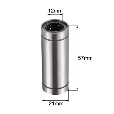 Harfington Uxcell Linearkugellager 12mm LM12UU Extra lang LM12UU, 12mm Bohrung, 21mm Außendurchm. 57mm Länge