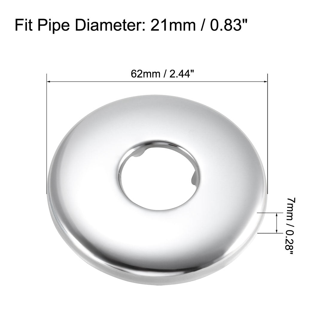 uxcell Uxcell Round Escutcheon Plate 62x7mm Stainless Steel for 21mm Diameter Pipe 3Pcs