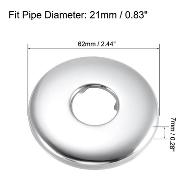 Harfington Uxcell Round Escutcheon Plate 62x7mm Stainless Steel for 21mm Diameter Pipe 3Pcs