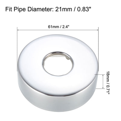 Harfington Uxcell 2 Stück Runde Rosetten 61x18mm Edelstahl Polieren mit Chromüberzug für 21mm DMesser Rohr