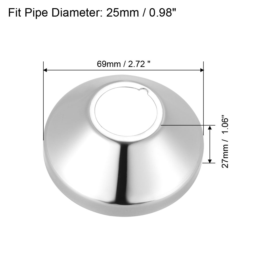 uxcell Uxcell Round Escutcheon Plate 69x27mm Stainless Steel for 25mm Diameter Pipe