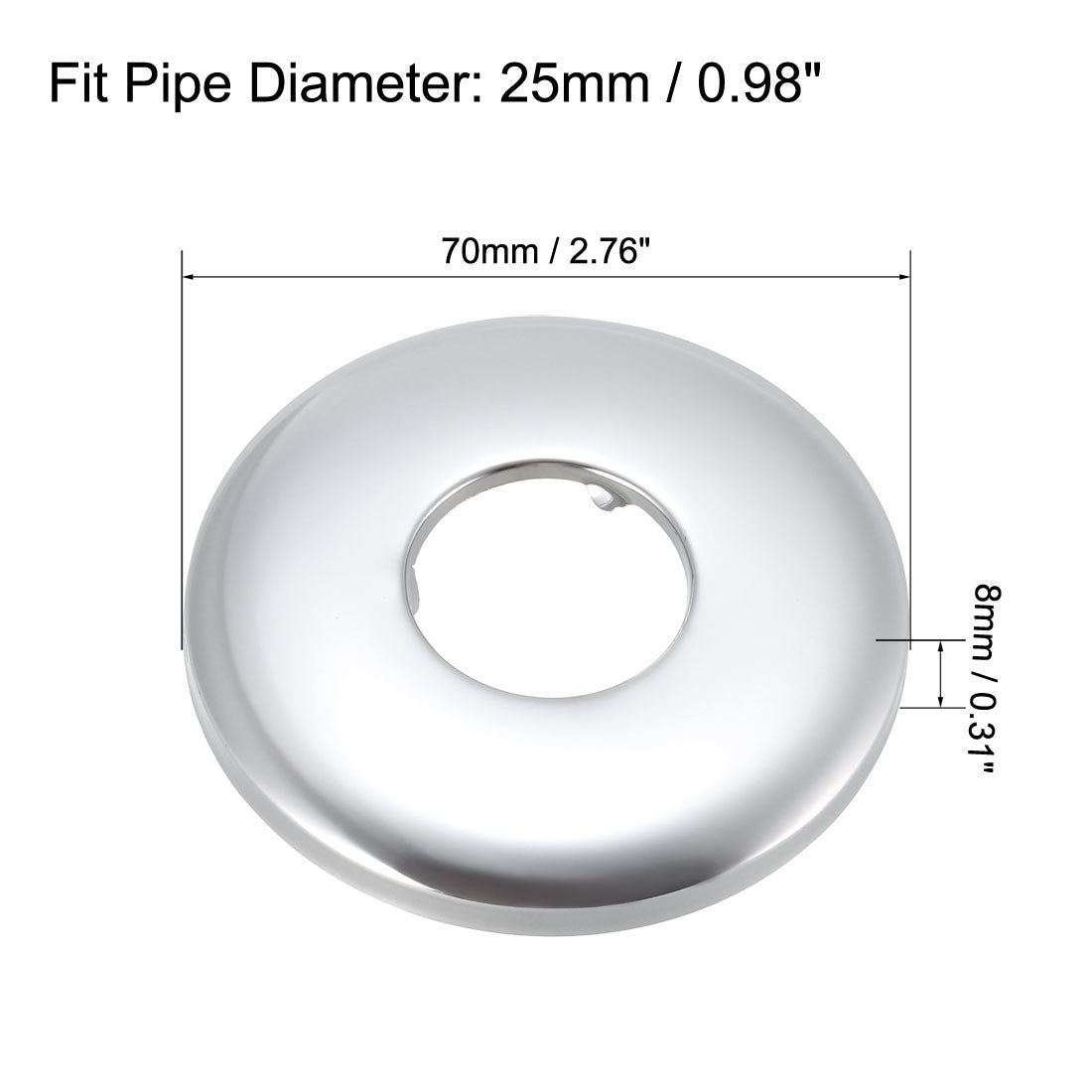 uxcell Uxcell Round Escutcheon Plate 70x8mm Stainless Steel for 25mm Diameter Pipe 2Pcs