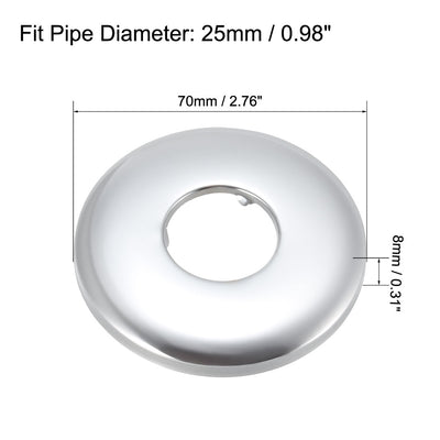 Harfington Uxcell Round Escutcheon Plate 70x8mm Stainless Steel for 25mm Diameter Pipe 2Pcs