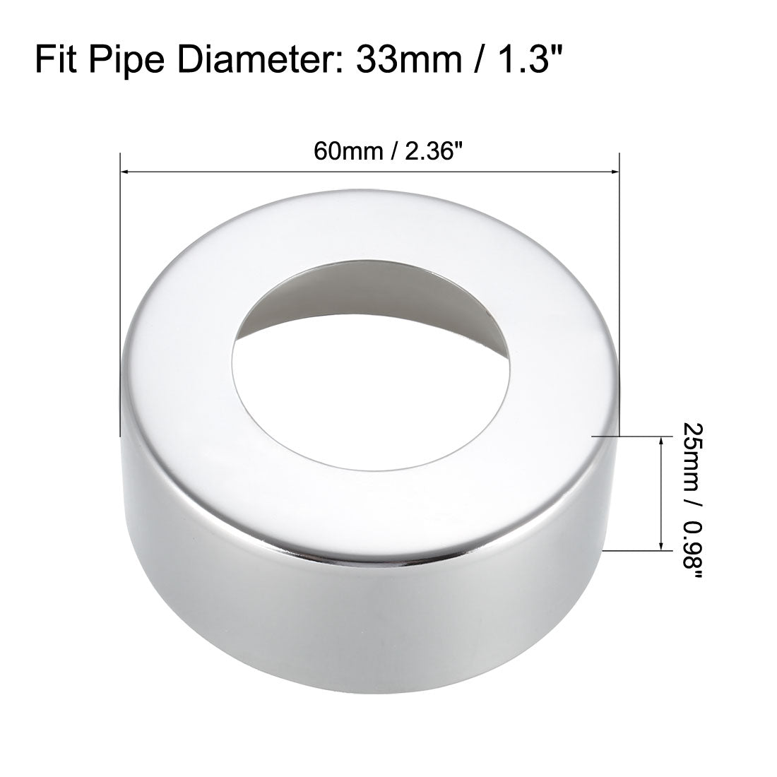 Uxcell Uxcell Round Escutcheon Plate 66x40mm Stainless Steel Polishing for 33mm Diameter Pipe