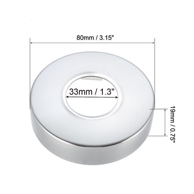 Harfington Uxcell Round Escutcheon Plate 80x19mm Stainless Steel for 33mm Diameter Pipe