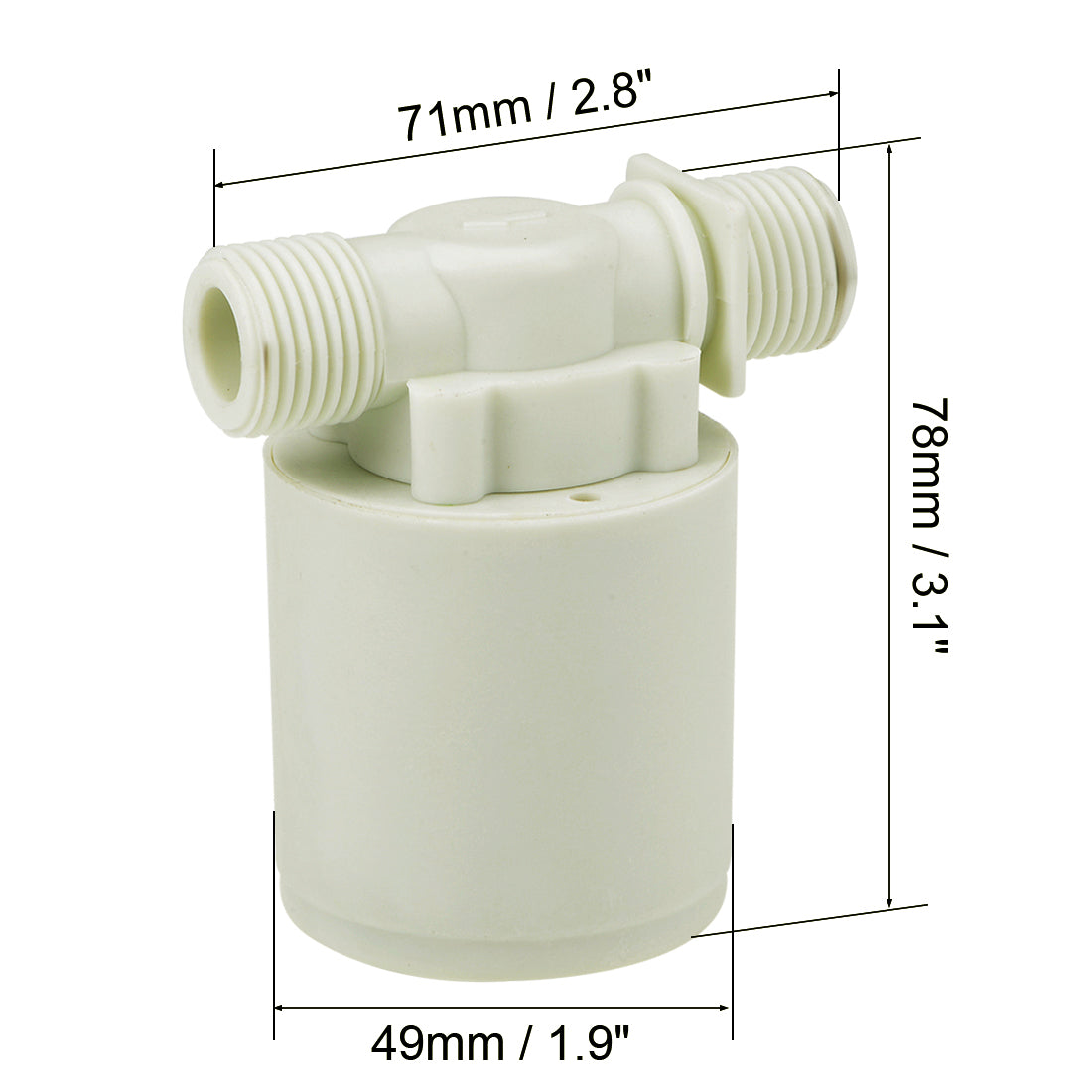 uxcell Uxcell Float Ball Valve G1/2 Thread Plastic Horizontal Automatic Fill Water Liquid Level Control Sensor with Filter