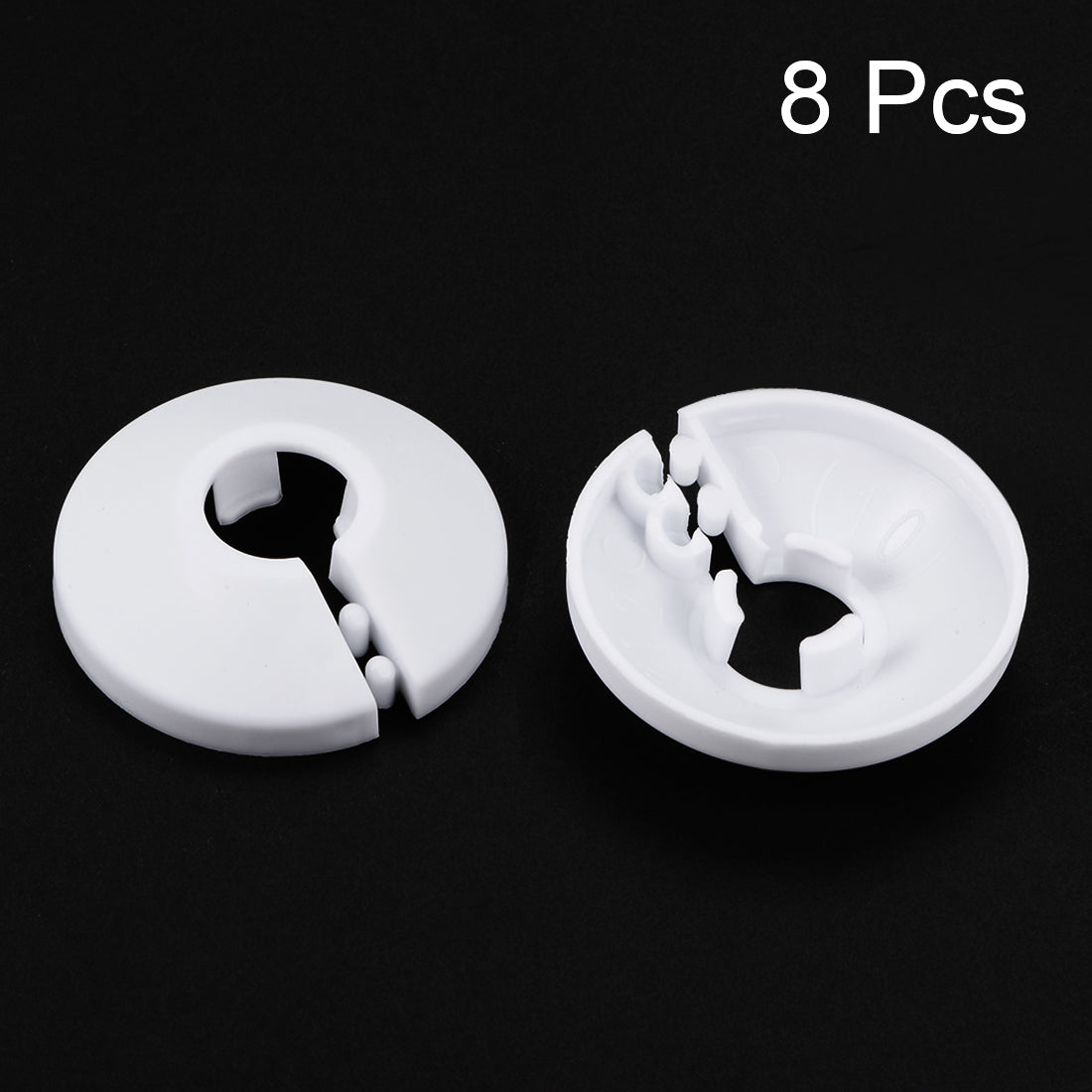 uxcell Uxcell 12mm Pipe Cover Decoration PP Plastic Water Pipe Escutcheon White 8pcs