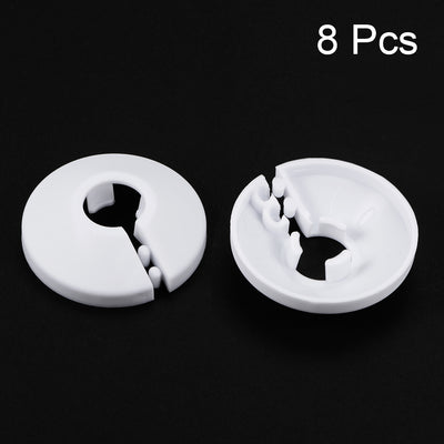 Harfington Uxcell 12mm Pipe Cover Decoration PP Plastic Water Pipe Escutcheon White 8pcs