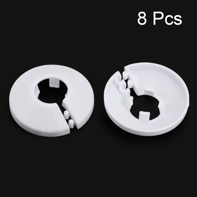 Harfington Uxcell 16mm Pipe Cover Decoration PP Plastic Water Pipe Escutcheon White 8pcs