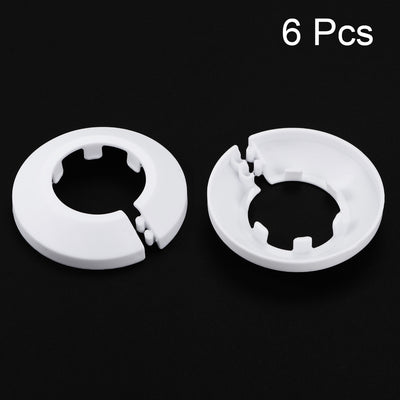 Harfington Uxcell 31mm Pipe Cover Decoration PP Plastic Water Pipe Escutcheon White 6pcs