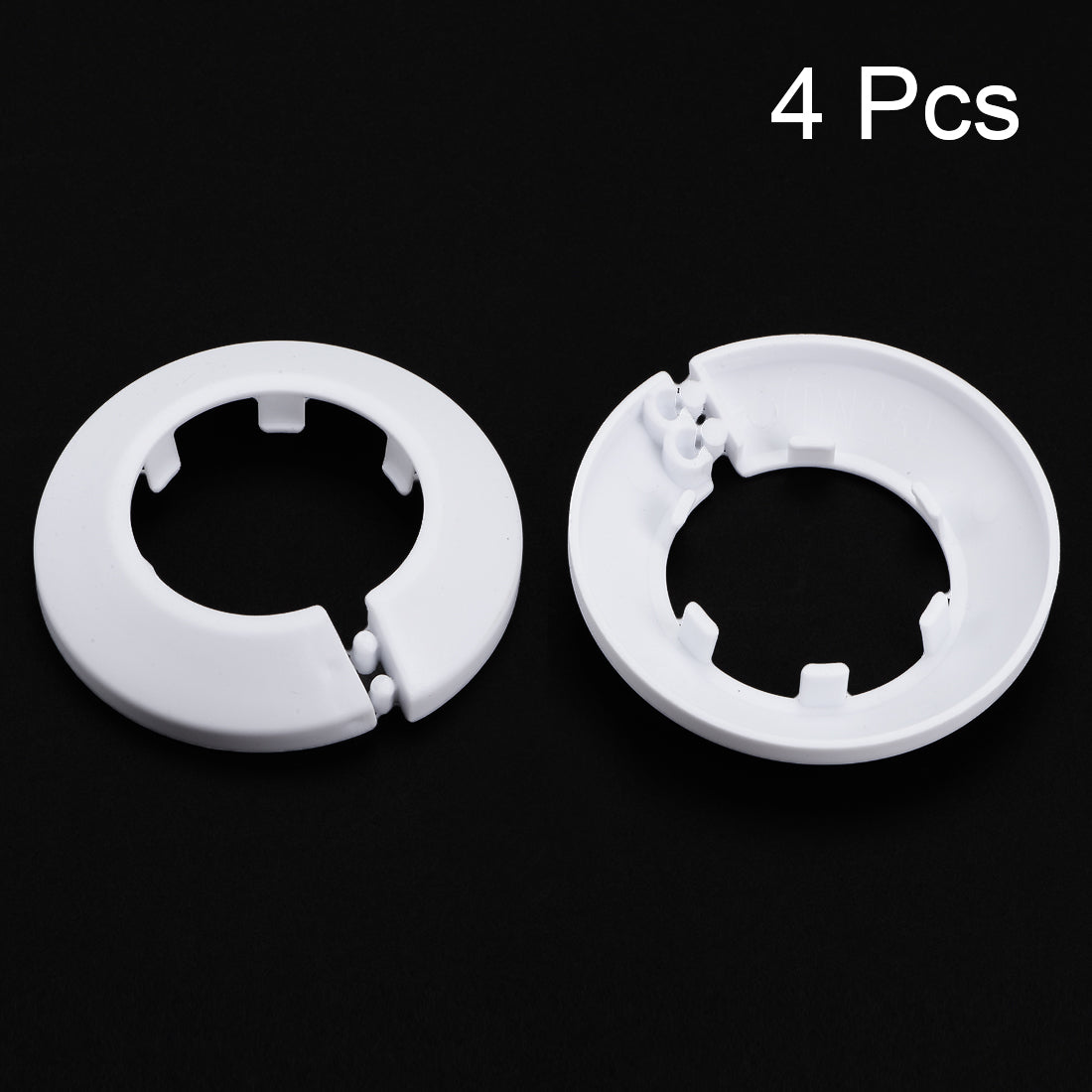 uxcell Uxcell 34-35mm Pipe Cover Decoration PP Plastic Water Pipe Escutcheon White 4pcs