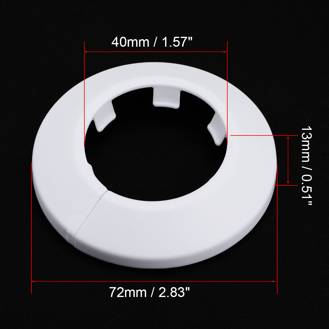 uxcell Uxcell 40mm Pipe Cover Decoration PP Plastic Water Pipe Escutcheon White 4pcs