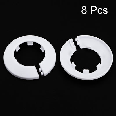 Harfington Uxcell 40-41mm Pipe Cover Decoration PP Plastic Water Pipe Escutcheon White 8pcs