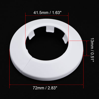 Harfington Uxcell 40-41mm Pipe Cover Decoration PP Plastic Water Pipe Escutcheon White 8pcs