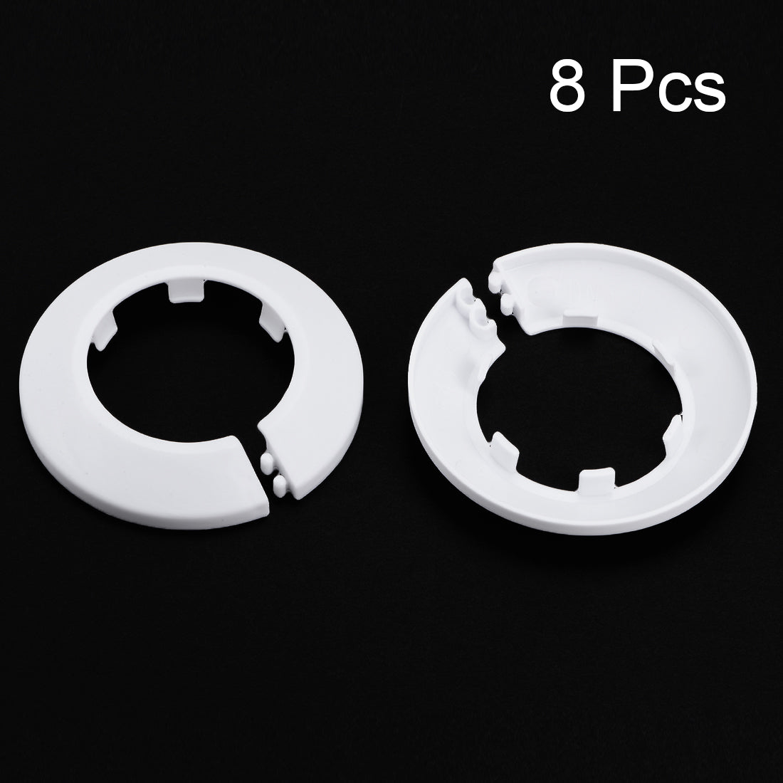 uxcell Uxcell 43-44mm Pipe Cover Decoration PP Plastic Water Pipe Escutcheon White 8pcs