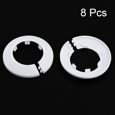 Harfington Uxcell 43-44mm Pipe Cover Decoration PP Plastic Water Pipe Escutcheon White 8pcs